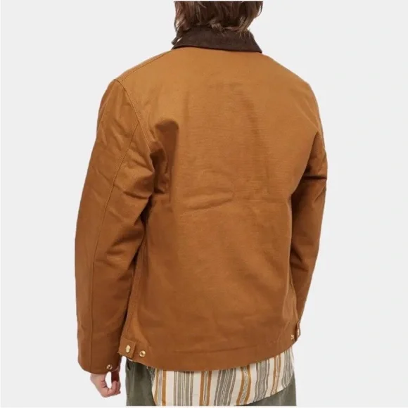 Men’s canvas lined work jacket with corduroy collar size Large NWT
